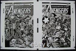 Production Art AVENGERS #152 & 153 covers, JACK KIRBY art, 11x17