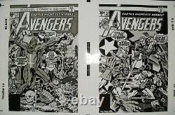 Production Art AVENGERS #152 & 153 covers, JACK KIRBY art, 11x17