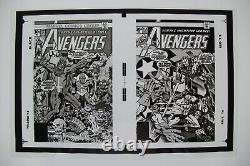 Production Art AVENGERS #152 & 153 covers, JACK KIRBY art, 11x17