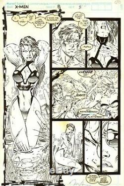 Psylocke Original Jim Lee Comic Art Published Inked X-men #8 Page 10 Iconic Work