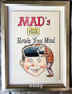 RARE! NEUMAN & KAPUTNIK! MAD'S DAVE BERG FRAMED ORIG 1960s COLOR BOOK COVER ART