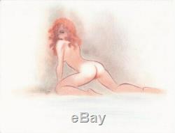 RARE! Original BRUCE TIMM Nude Woman BEAUTIFUL Art Color Pencil 8 1/2 X 11