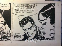 RARE! Original JOHNNY HAZARD Art Daily Strip 10/27/1969 FRANK ROBBINS Art