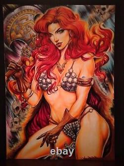 RED SONJA By Emersom Sousa 9x12 Pinup Comic Page Parody Page