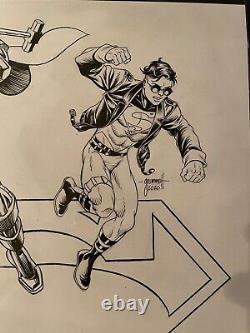 REIGN OF THE SUPERMEN Original Superman Art! 11x17 Signed By The Creators Rare
