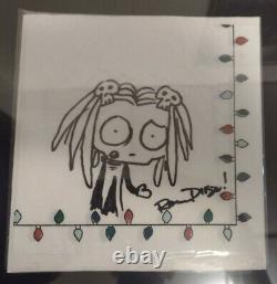 ROMAN DIRGE LENORE ORIGINAL ART SKETCH 7x7 On A Christmas Napkin ONE OF A KIND