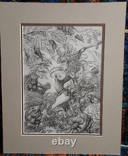 RUBEN MERIGGI original art JUNGLE TALES #3 1999 double matted