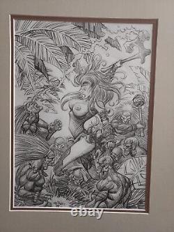 RUBEN MERIGGI original art JUNGLE TALES #3 1999 double matted