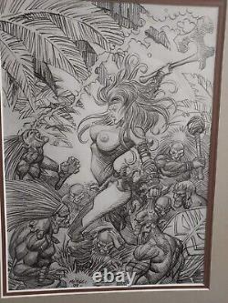 RUBEN MERIGGI original art JUNGLE TALES #3 1999 double matted