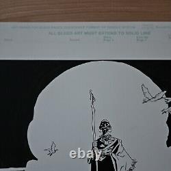 RYAN SOOK Original Art Pen & Ink Commission 2002 11×17 African Lion Scene