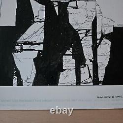 RYAN SOOK Original Art Pen & Ink Commission 2002 11×17 African Lion Scene
