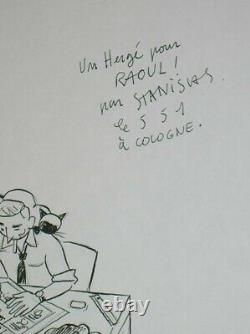 Rare Dessin Original / Hergé Signé Stanislas / Tres Bon Etat