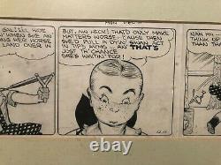 Rare Original Illustration Art Comic Strip Panel 1939 Winnie Winkle Sling Shot