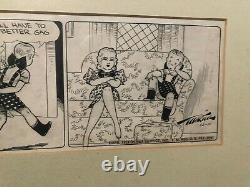 Rare Original Illustration Art Comic Strip Panel 1939 Winnie Winkle Sling Shot