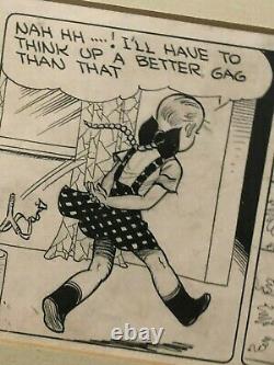Rare Original Illustration Art Comic Strip Panel 1939 Winnie Winkle Sling Shot