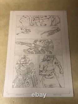 Ravagers #5 original comic art RED DR CAITLIN FAIRCHILD beats up SUPERBOY 2012