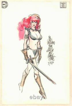 Red Sonja Full Figure Painted Art 1976 Signed art by Frank Thorne