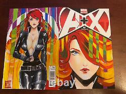Rian Gonzales Original Art Commission Comic Cover Black Widow Pinup