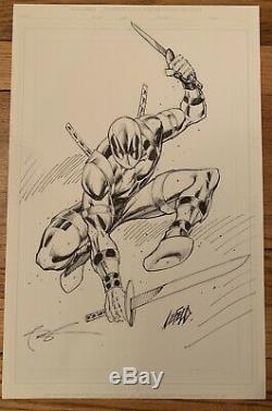 Rob Liefeld original Signed art Deadpool 11 X 17