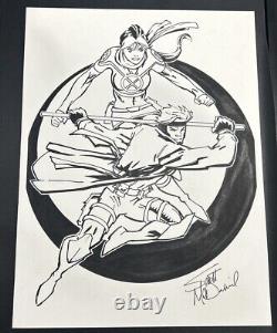 Rogue And Gambit By Scott McDaniel Original Marvel Comic Art Sketch X-Men'97