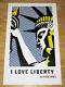 Roy Lichtenstein Poster I Love Liberty Comic Pop Art Poster In Mint