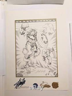 SDCC 1990 CAPTAIN AMERICA 50th Anniversary Stan Lee & Jack Kirby SIGNED withCOA