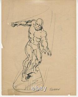SILVER SURFER sketch by Marie Severin circa 1978 signed Marvel Comics Art FF