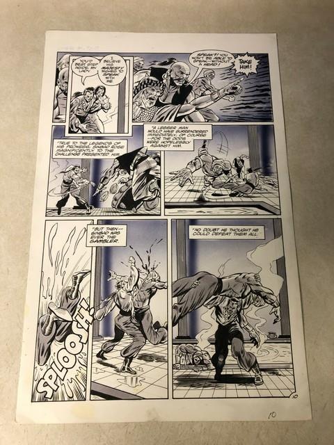 Sinbad #1 Original Art Battle Page For Sinbads Head 1001 Arabian Nights Awesome