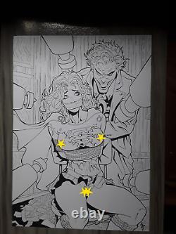 SUPERGIRL AND JOKER 11X17 BY GETULIO MARCIEL ART PINUP Drawing Original