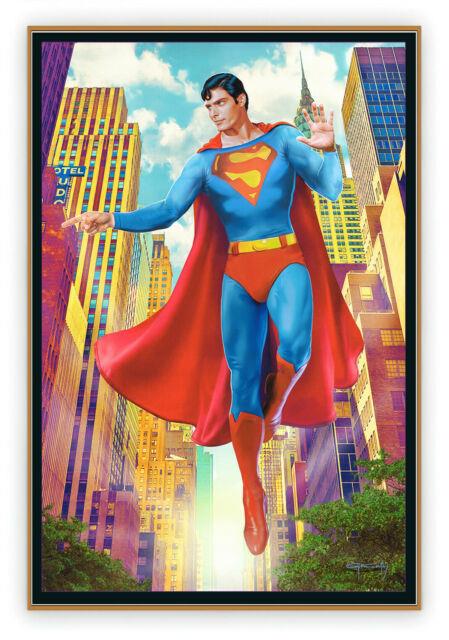 Superman -original Painting By Koufay 20x30 Canvas (coa) Included