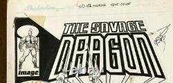 Savage Dragon #2 withTMNT Erik Larsen ORIGINAL ART! 2-page (4,5) spread withTurtles