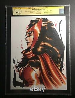 Scarlet Witch Original Art By Adam Hughes Commission Colored By Jose Varese Cgc