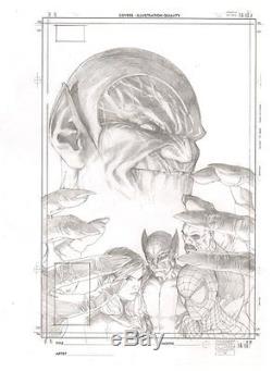 Secret Invasion #1 Variant Cover Prelim Skrull Spider-Man art by Steve McNiven