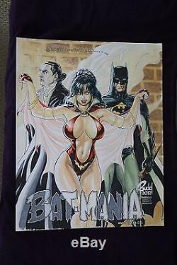 Sexy Vampirella, Dracula and Batman Painting by Cavewoman artist Budd Root