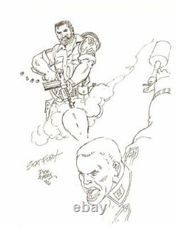 Sgt. Fury Sketch 1996 Signed art by Dick Ayers
