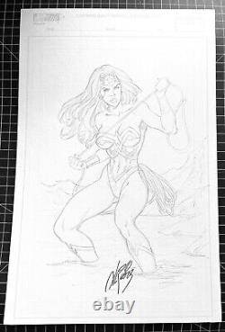 Signed Al Rio Wonder Woman Pencil Commission 11X17