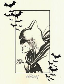 Signed Neal Adams JLA Justice League Original DC Comic Art Sketch Batman