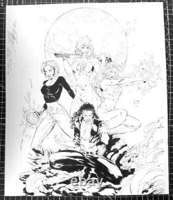 Signed Orig Romano Molenaar, Marlo Alquiza Inked Female Superhero Group 11X14