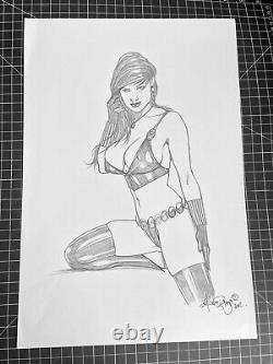 Signed Original Alex Miranda Black Widow Pencil Commission 11x17