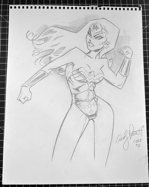 Signed Original Andy Pruitt Pencil Sketch C2e2 11x13