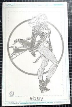 Signed Original Drew Edward Johnson Black Canary Commission 11X17