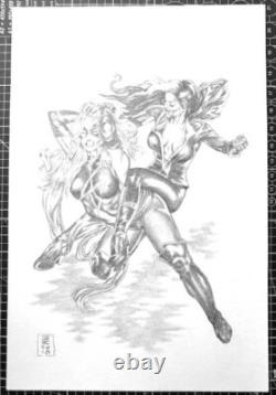 Signed Original Gene Espy Rogue/Ms Marvel Carol Danvers Pencil Commission 12X19 Signed Original Gene Espy Rogue/Ms Marvel Carol Danvers Pencil Commission 12X19