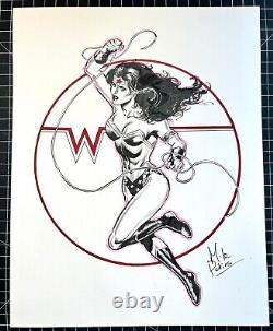 Signed Original Mike Perkins Wonder Woman Marker Commission 11X14