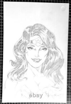 Signed Original Scott Rosema Wonder Woman Pencil Commission 11X17