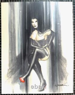 Signed Original Uko Smith Mixed Media Black Queen Hellfire Club Commission 11X14 Signed Original Uko Smith Mixed Media Black Queen Hellfire Club Commission 11X14