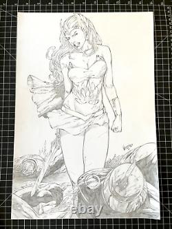 Signed Original Verlei Sexy She-ra Pencil Commission 11.5x17