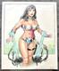 Signed Quest/kuettner Naughty Wonder Woman Colored Pencil Commission 11x13