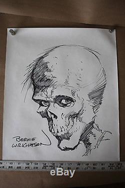 Signed original Bernie Wrightson ZOMBIE sketch horror art