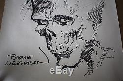 Signed original Bernie Wrightson ZOMBIE sketch horror art