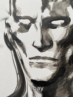 Silver surfer portrait original Comic Art Illustration